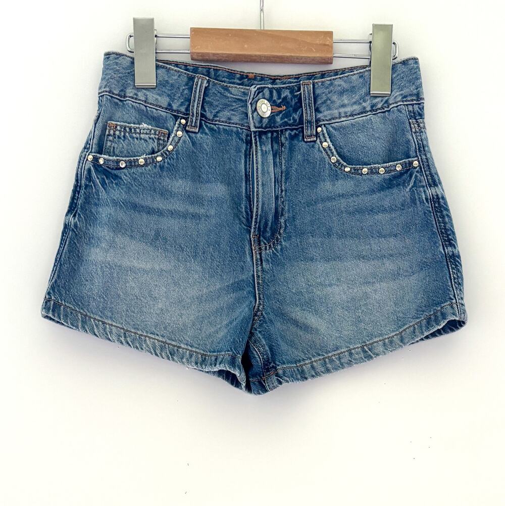 Zara, Girls, Denim Studded Shorts, Size 10